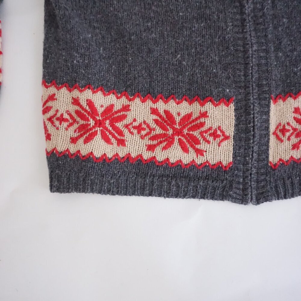 Vintage Sonoma Charcoal Nordic Zip Cardigan Cabincore Grandmacore L - Picture 6 of 8